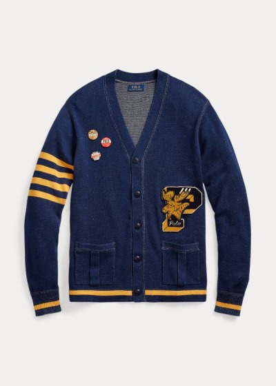 Polo Ralph Lauren Letterman Cardigan Herre Danmark (OLMSB4637)